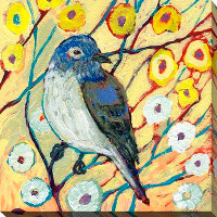 Made in Canada - Picture Perfect International "Bird XXIII" by Jennifer Lommers Painting Print on Wrapped Canvas