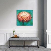Made in Canada - Winston Porter 'Dahlia Flower' Oil Painting Print on Wrapped Canvas