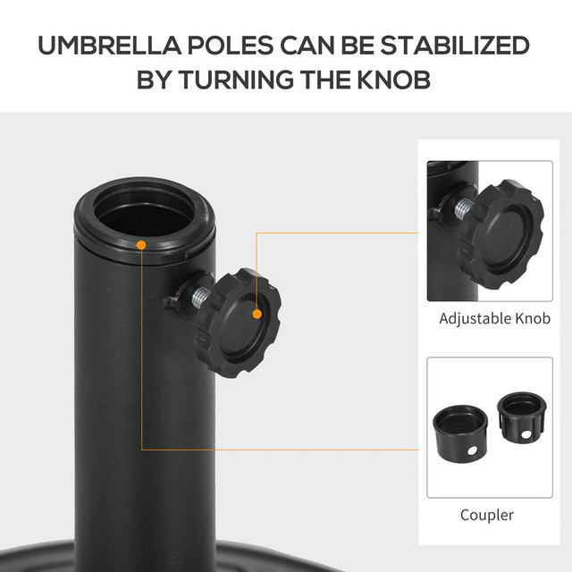 Umbrella Base 16.9" x 16.9" x 12.6" Black in Patio & Garden Furniture - Image 4