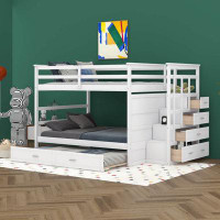 Harriet Bee Henig Kids Full Over Full Bunk Bed with Trundle with Drawers