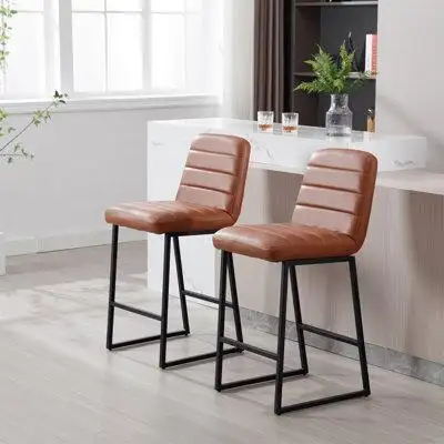 Latitude Run® Low Bar Stools Set Of 2 Bar Chairs For Living Room Party Room Kitchen