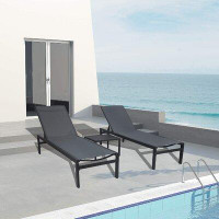 Latitude Run® Alycen Chaise Lounge Outdoor, Aluminum Outdoor Chaise Lounge, Flat Chaise Lounge Chair
