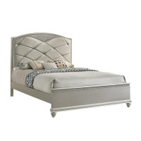 Saflon Jacquelyn Faux Leather Upholstered Panel Bed