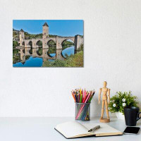 East Urban Home France, Cahors. Pont Valentre Over The Lot River - Wrapped Canvas Print