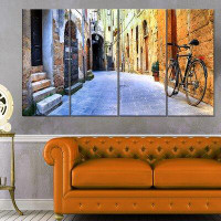 Design Art Pictorial Street of Old Italy - Cityscape 4 Piece Photographic Print on Wrapped Canvas Set