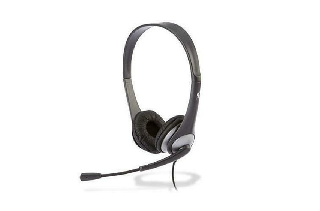 Cyber Acoustics Stereo Headset with Dual Plug - Microphone - High Definition Audio Ready - AC-201 in Headphones