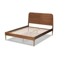 Hokku Designs Lefancy Rexer Classic and Traditional Walnut Brown Finished Wood Full Size Platform Bed