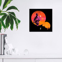 Trinx Movies and TV Twin Suns IV Modern Orange Canvas Wall Art Print