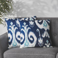 Bungalow Rose Guccione Ikat 18'' Throw Pillow Cover