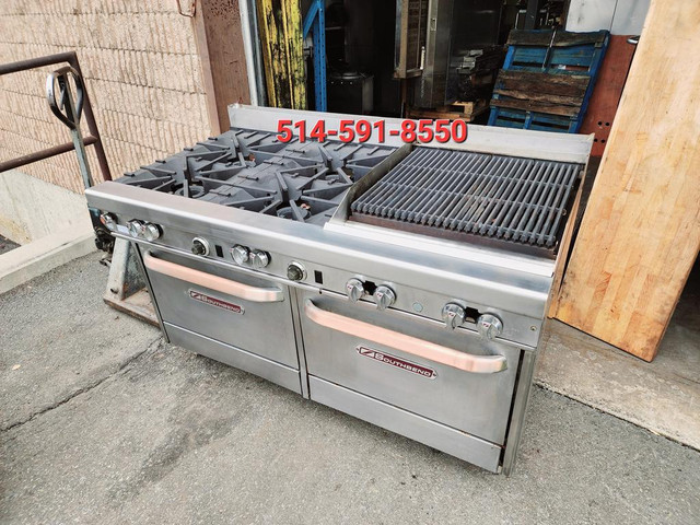 Poele , Cuisiniere , Stove , Range , Southbend 4 burner + grill 4 bruleurs + grille BBQ , 2 Four , 2 Oven, Gas , Gaz in Industrial Kitchen Supplies in Greater Montréal - Image 4