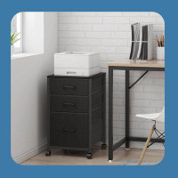 Inbox Zero 3 Drawers File Cabinet For Home Office Storage And Organization, Under Desk Storage Rolling Filing Cabinet Fi
