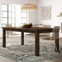 Mistana™ Aster 78.75" Rubberwood Solid Wood Dining Table