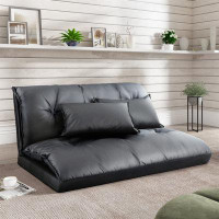 Trule Lazy Sofa Adjustable Folding Futon Sofa with Pillows With Ultimate Comfort