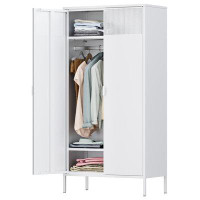 Ebern Designs Metal Wardrobe Storage Cabinet