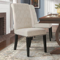 Lark Manor Agge Tufted Upholstered Parsons Chair in Beige