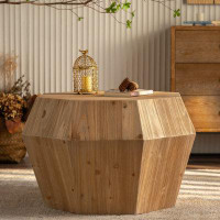 Millwood Pines Octagonal Coffee Table; Wood Coffee Table