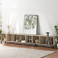 Millwood Pines Modern TV Stand For Up To 100 Inch 2 In 1 Entertainment Center TV Console With Storage Cabinets Media Con