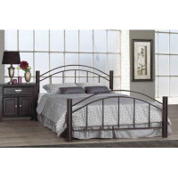 Wildon Home® Bed Made Of Metal With Headboard And Feetboard, Black - 39'' Single