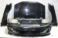 JDM Subaru Forester Front Conversion Cross Sports Bumper Headlights Fenders Hood Fogs Nose Cut Front Clip 2003-2005