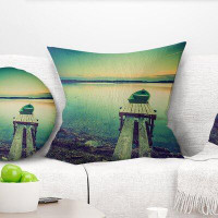 Made in Canada - East Urban Home Pier and Boat in Lake Pillow