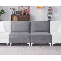 Wrought Studio Modular Sectional Sofa, Sofa Couch- Double Middle Seats, Convertible Sectional Sofa, Cream Couch In Grey