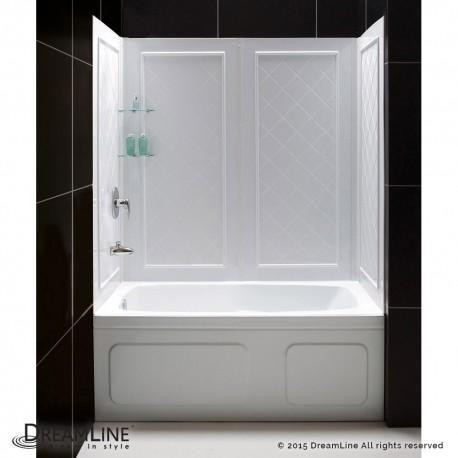 DreamLine QWALL-Tub 56-60 in. W x 28-32 in. D x 60 in. H Acrylic Backwall Kit In White in Plumbing, Sinks, Toilets & Showers