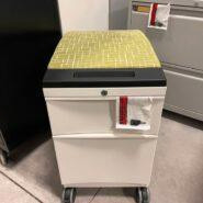 Mobile Box/File Pedestal – Full Pull Handles – White with Cushion in Desks in St. Catharines - Image 3