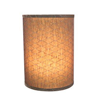 Mercer41 11" H Grid Textured Fabric Drum Lamp Shade ( Spider ) in Light Brown