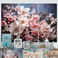 Winston Porter Pink Wreath Romantic Impression IV - Floral Metal Wall Decor Set
