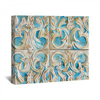 Bungalow Rose Blue Swirl Marbling Canvas Wrap - Decorative Wall Décor 13350
