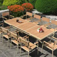 Hokku Designs Patio Dining Set,Aluminum Frame,Wood-Plastic Composites Table Top