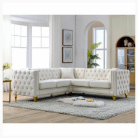 Mercer41 Corner Sofa Covers, L-Shaped Sectional Couch, 5-Seater Corner Sofas with 3 Cushions