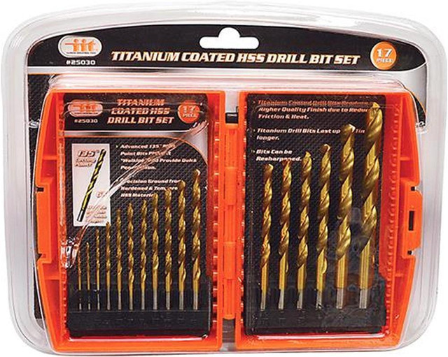 IIT® 17-PIECE TITANIUM COATED HSS DRILL BIT SET -- Amazon.ca price $45 -- Our price only $16.95! in Other