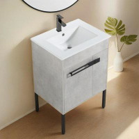 Ebern Designs 24 Inch Freestanding Bathroom Vanity,24" Bathroom Vanity With Sink, Single Sink Bathroom Vanity Combo, Mod