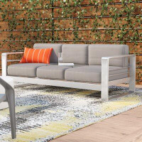 Wade Logan Caggiano 76.25" Wide Outdoor Patio Sofa with Cushions