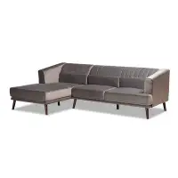 Lefancy.net Lefancy Dark Brown Finished Wood Sectional Sofa with Left Facing Chaise