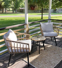 Outdoor Patio Furniture Set Rattan Wicker Armchair Chairs Coffee Table