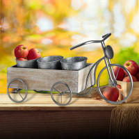 August Grove Bike With Cart Planter 25.5''