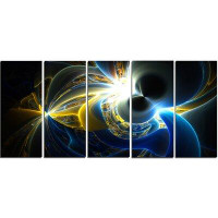 Made in Canada - Design Art 'Glowing Blue Yellow Plasma' Graphic Art Print Multi-Piece Image on Canvas