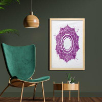 East Urban Home Ambesonne Colourful Wall Art With Frame, Watercolor Flower With Sketch Splashes Around Universe Ethereal