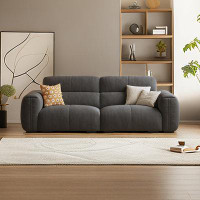 Hokku Designs 86.61" Deep gray Cloth Modular Sofa cushion couch
