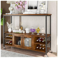 Vinura Vinura Liquor Cabinet Bar for Home - Dark Grey 41” Modern Wine Cabinets