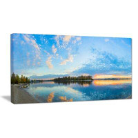 Made in Canada - Design Art Exotic Sunrise on River Autumn Photographic Print on Wrapped Canvas