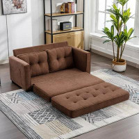Latitude Run® Latitude Run® 60" Loveseat Sofa With Pull-Out Bed Modern Upholstered Couch With Side Pocket For Living Roo
