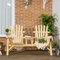 Adirondack Chair 61.8" W x 34.6" D x 40.6" H Natural Wood