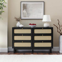 Bay Isle Home™ wooden accent chest with six-drawer and solid wood legs