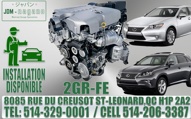 MOTEUR 3.5 V6 2GR-FE ENGINE LEXUS  RX350 2009 2010 2011 2012 2013 2014 2015 ES 350 2006 2007 2008 - 2012 in Engine & Engine Parts in Greater Montréal