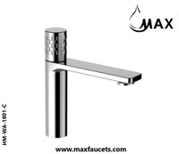 Ultra Thin Bathroom Faucets Long Spout Round Knob Chrome Finish