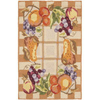 August Grove Marcil Hand-Hooked Wool Yellow/Green Area Rug