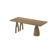 VERONA Home Modern Solid Wood Khaki Rectangular Dining Table